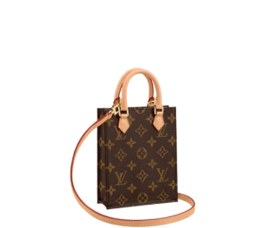 Louis Vuitton Petit Sac Plat In Monogram Coated Canvas With Gold-Color Hardware