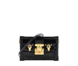 Louis Vuitton Petite Malle Vernis In Monogram Patent Leather With Gold-Color Hardware Black