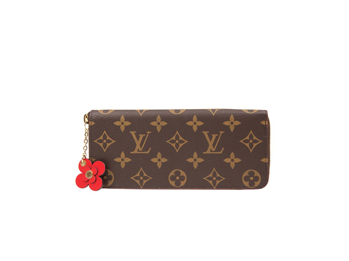 LOUIS VUITTON Louis Vuitton Long Wallet Portefeuille Clemence M62940  Monogram Flower Charm