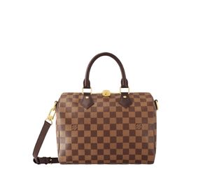 Louis Vuitton Speedy Bandouliere 25 In Coated Canvas With Gold-Colour Hardware Damier Ebene