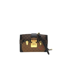 Louis Vuitton Trunk Clutch Shoulder Bag In Monogram Reverse Coated Canvas With Gold-Color Hardware Brown
