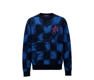 Buy Louis Vuitton Blue Damier Salt Print Sweater at Sasom – Authentic and Ready to Ship