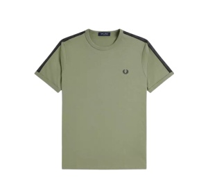 Buy Fred Perry Contrast Tape Ringer T-Shirt Olive at Sasom – Authentic and Ready to Ship