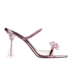 Buy Mach & Mach Crystal Embellished Flower Slide Sandals Pink at Sasom – Authentic and Ready to Ship