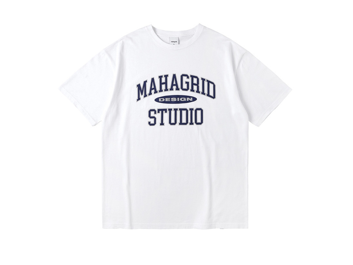 【mahagrid】23SS★ STREET COLLAGE TEE ช้อป Mahagrid College Logo Tee Whiteของแท้ที่ SASOM