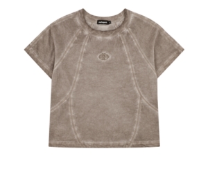 ★mahagrid★WASHED CURVED TEE WASHED CURVED TEE[CHARCOAL] - MAHAGRID