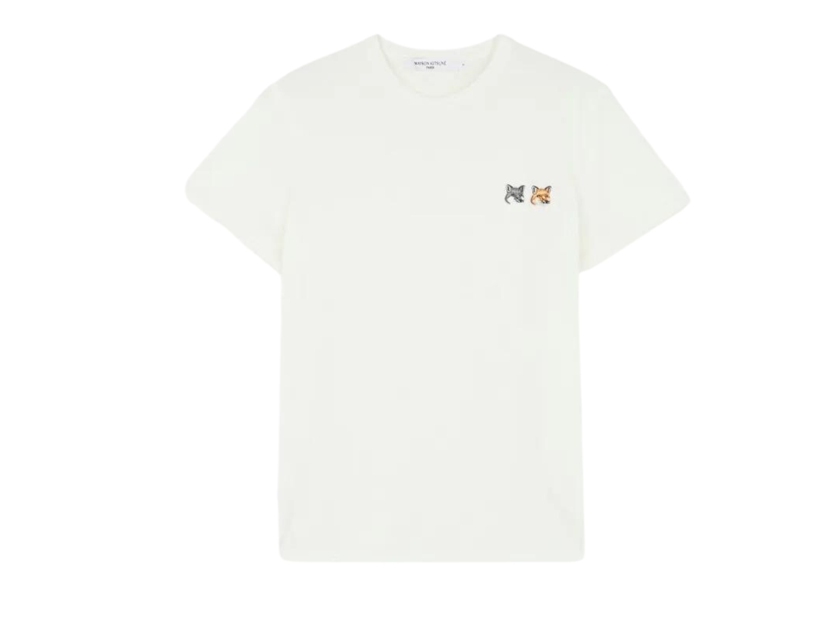 Maison Kitsune Double Fox Head Patch Classic Tee-Shirt Latte