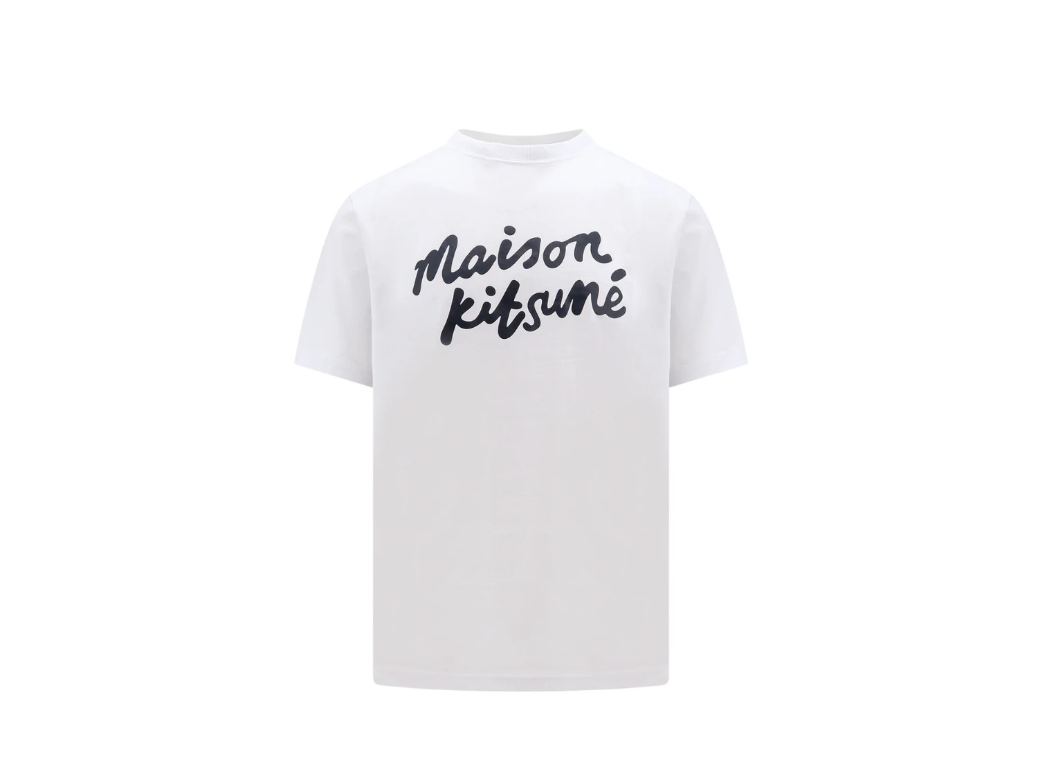 Maison Kitsune Logo Printed Crewneck T-Shirt White