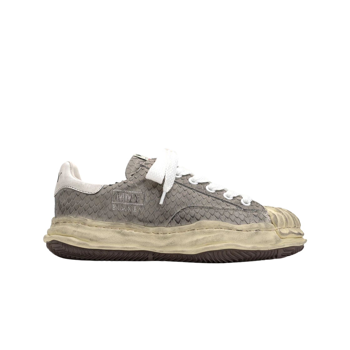 Distressed Leather Low-Top Sneakers