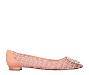 Buy Manolo Blahnik Hangisiflat Pearl Pink at Sasom – Authentic and Ready to Ship