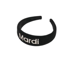Buy Mardi Mercredi Hair Band Logo Embellishment Terry Black White at Sasom – Authentic and Ready to Ship