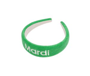 Buy Mardi Mercredi Hair Band Logo Embellishment Terry Green White at Sasom – Authentic and Ready to Ship