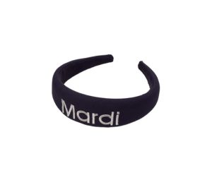 Buy Mardi Mercredi Hair Band Logo Metallic Needlework Black Silver at Sasom – Authentic and Ready to Ship