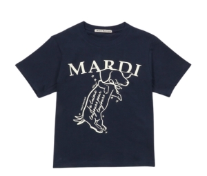 Mardi Mercredi Slim T-Shirt Swing The Tail DDANJI Navy Ivory