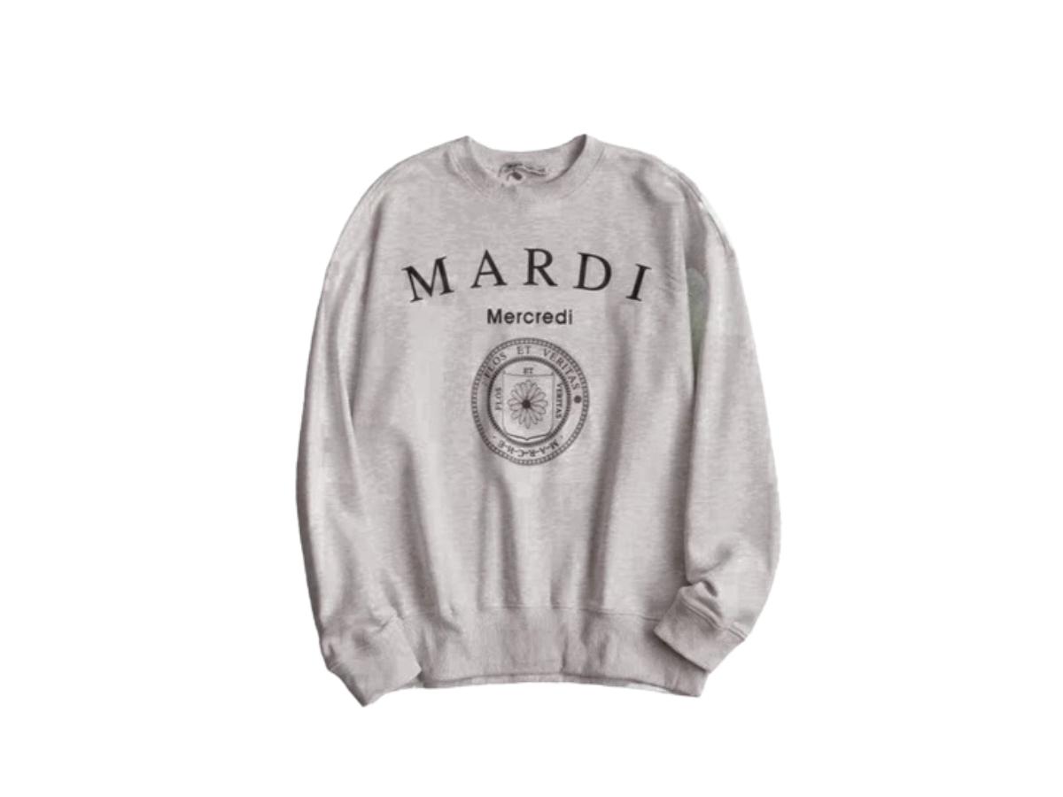 Buy Mardi Mercredi Sweat T-Shirt Univ Oatmeal Black | SASOM