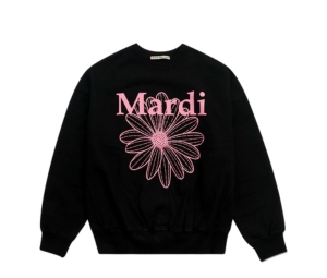 Mardi Mercredi Sweatshirt Flowermardi Black Pink