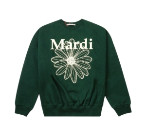 Mardi Mercredi Sweatshirt Flowermardi Deepgreen Cream