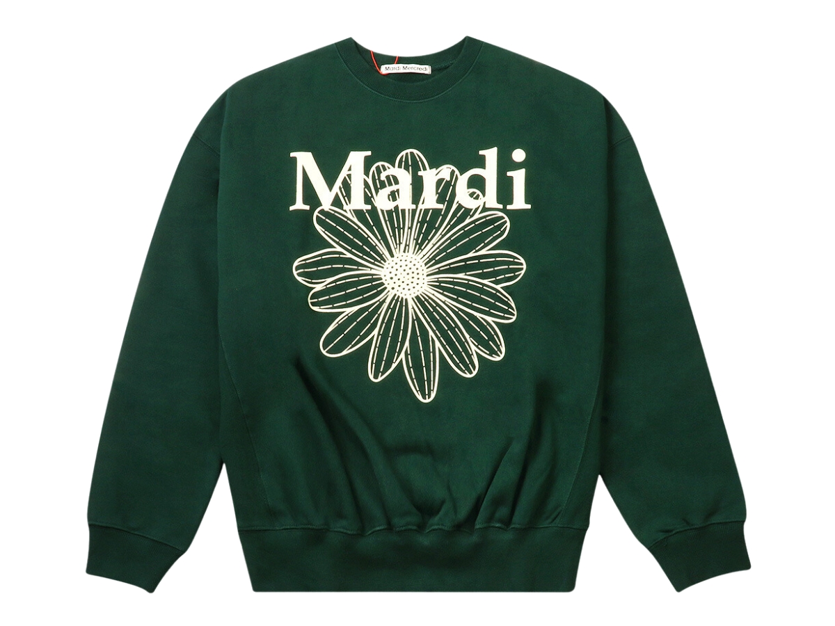 Mardi Mercredi Sweatshirt Flowermardi Deepgreen Cream