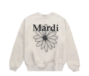 Mardi Mercredi Sweatshirt Flowermardi Oatmeal Black