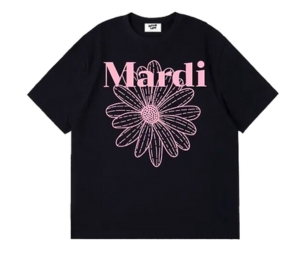 Mardi Mercredi Tshirt Flowermardi Black Pink