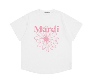 Mardi Mercredi Tshirt Flowermardi White Pink