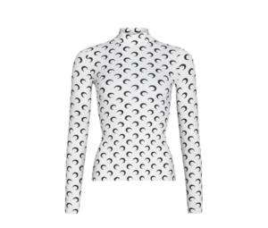 Buy Marine Serre Regenerated All Over Moon Jersey Second Skin Top White Moon at Sasom – Authentic and Ready to Ship