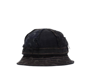 Buy Marine Serre Regenerated Moon Denim Paneled Bell Hat Black at Sasom – Authentic and Ready to Ship