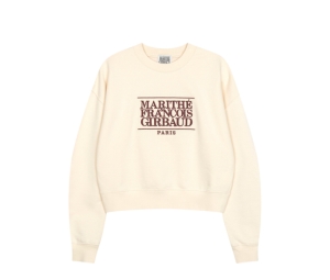 Marithe Francois Girbaud Classic Logo Crop Sweatshirt Ivory (W)