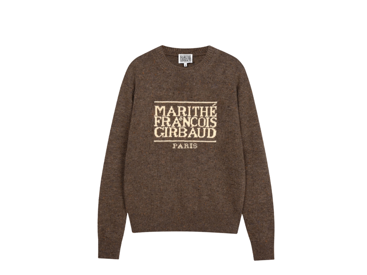 Marithe Francois Girbaud Classic Logo Knit Pullover Brown
