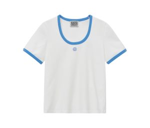 Marithe Francois Girbaud W Vintage Baseball Ringer Tee Navy