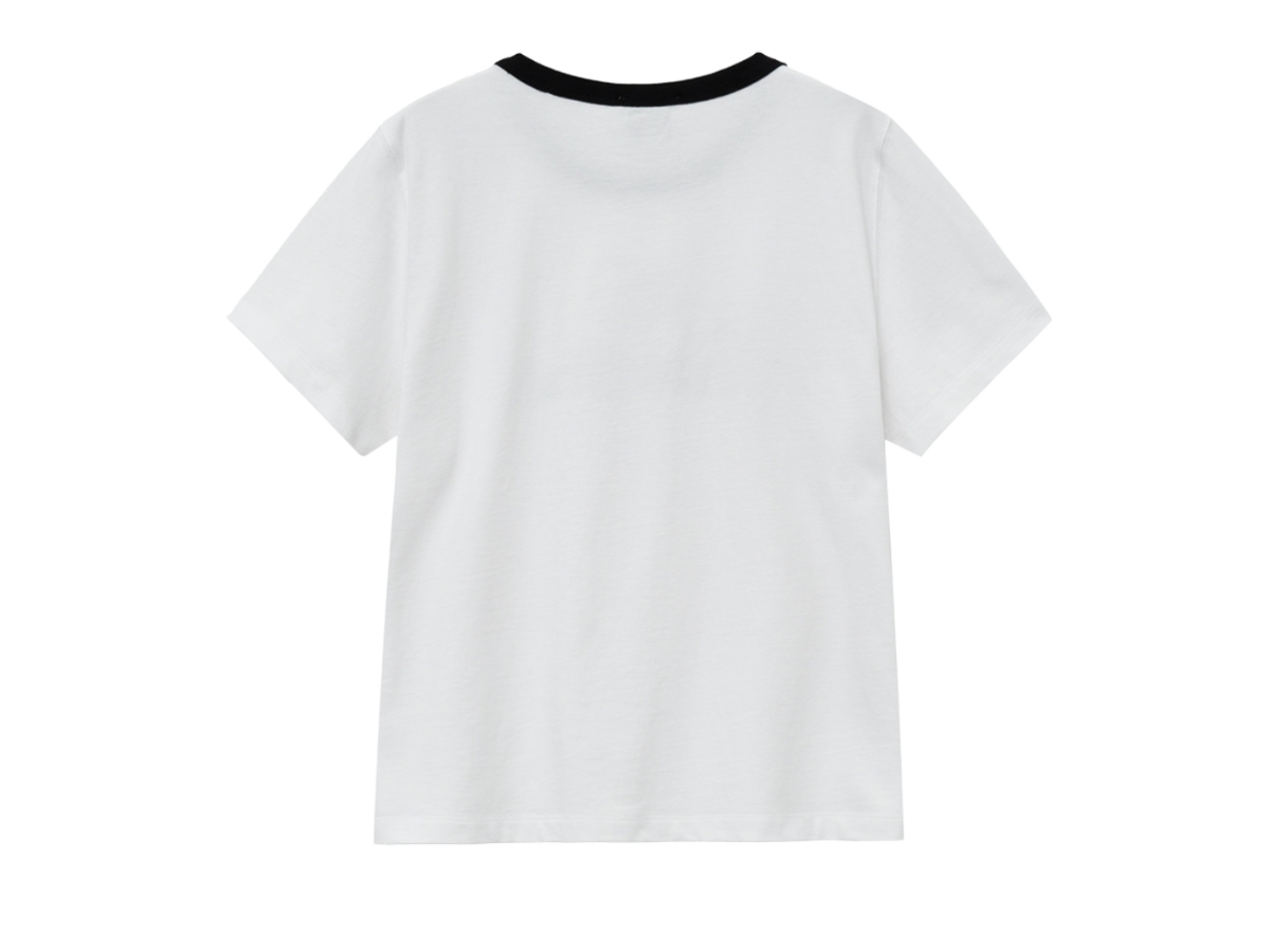 Marithe Francois Girbaud Hand Written Flower Logo Ringer Tee