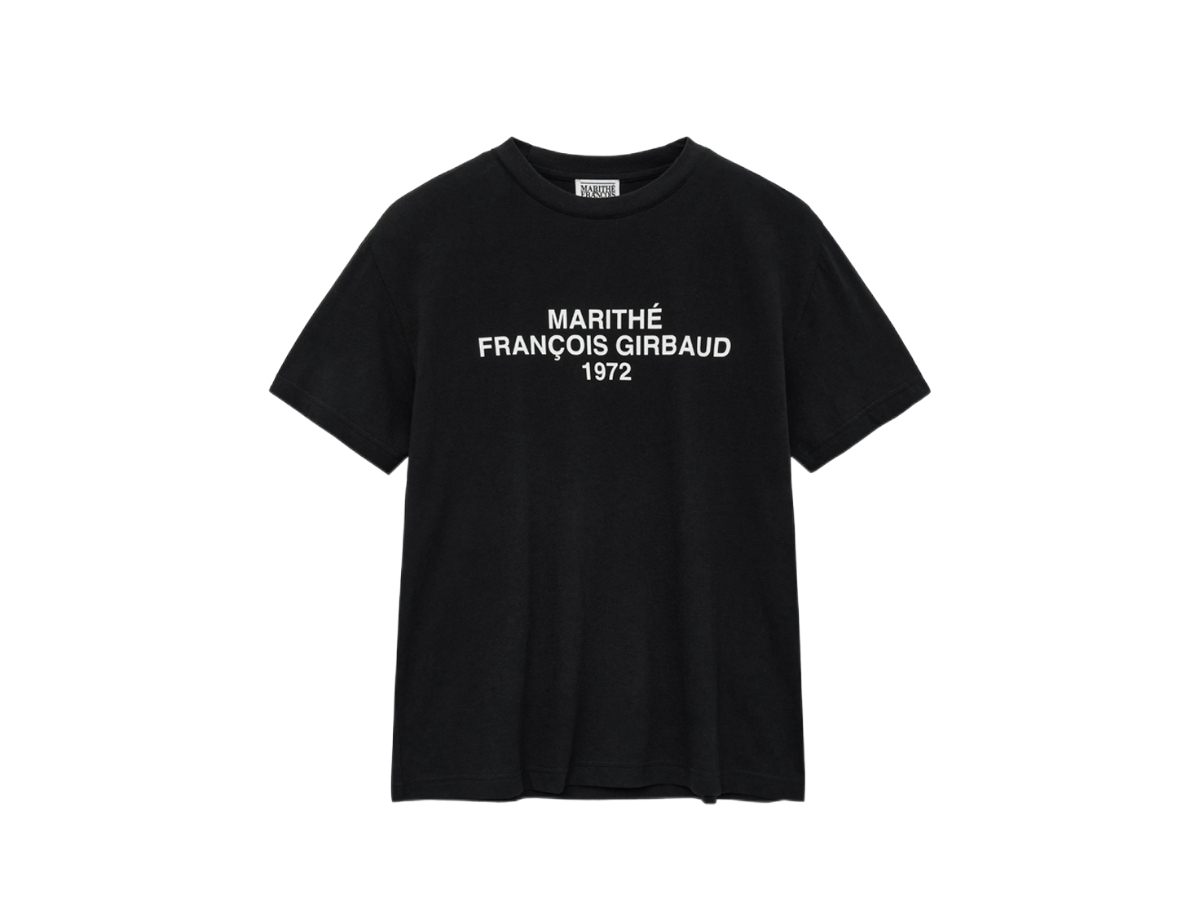 Marithe Francois Girbaud Lettering Logo Oversized Tee Black