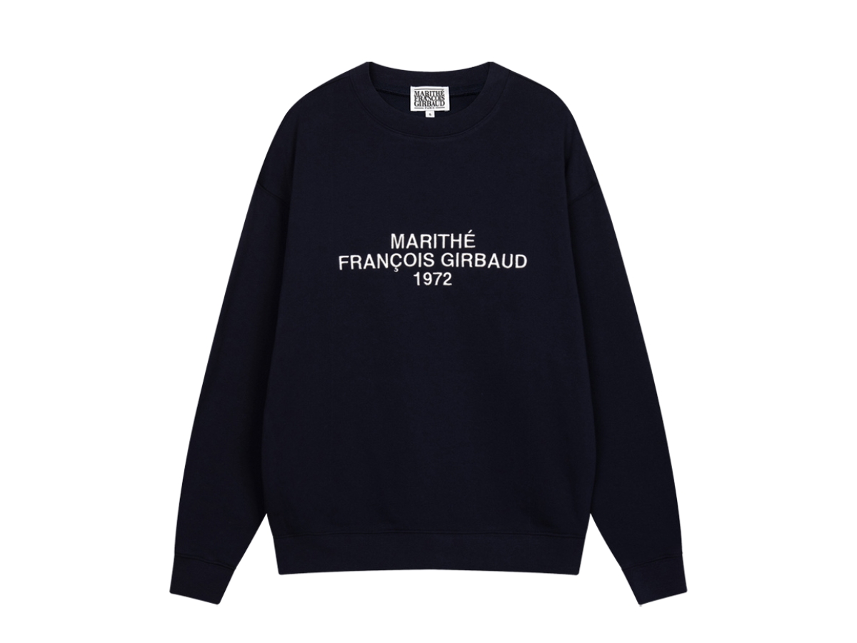 Marithe Francois Girbaud Lettering Logo Sweatshirt Navy