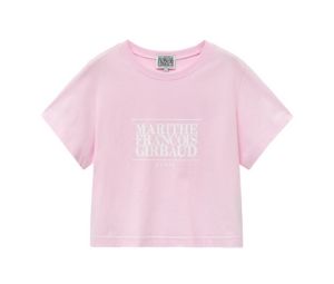 Marithe Francois Girbaud W Classic Logo Crop Tee Light Pink