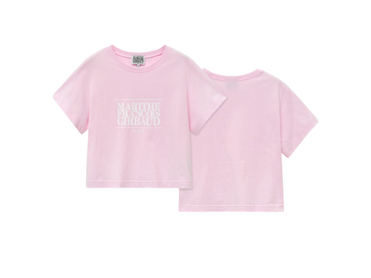Marithe Francois Girbaud W Classic Logo Crop Tee Light Pink