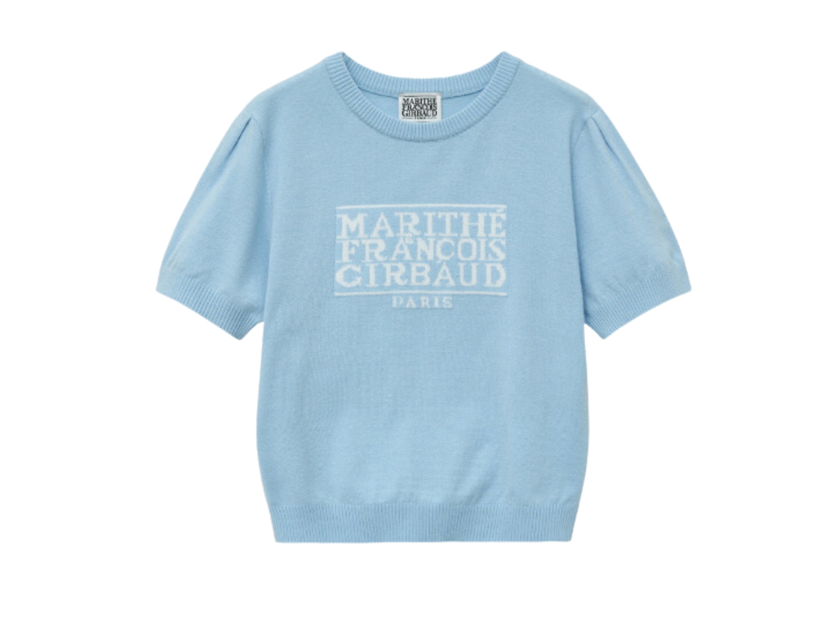 Marithe Francois Girbaud W Classic Logo Half Knit Light Blue