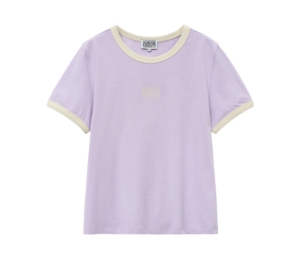 Marithe Francois Girbaud W Classic Logo Ringer Tee Light Purple