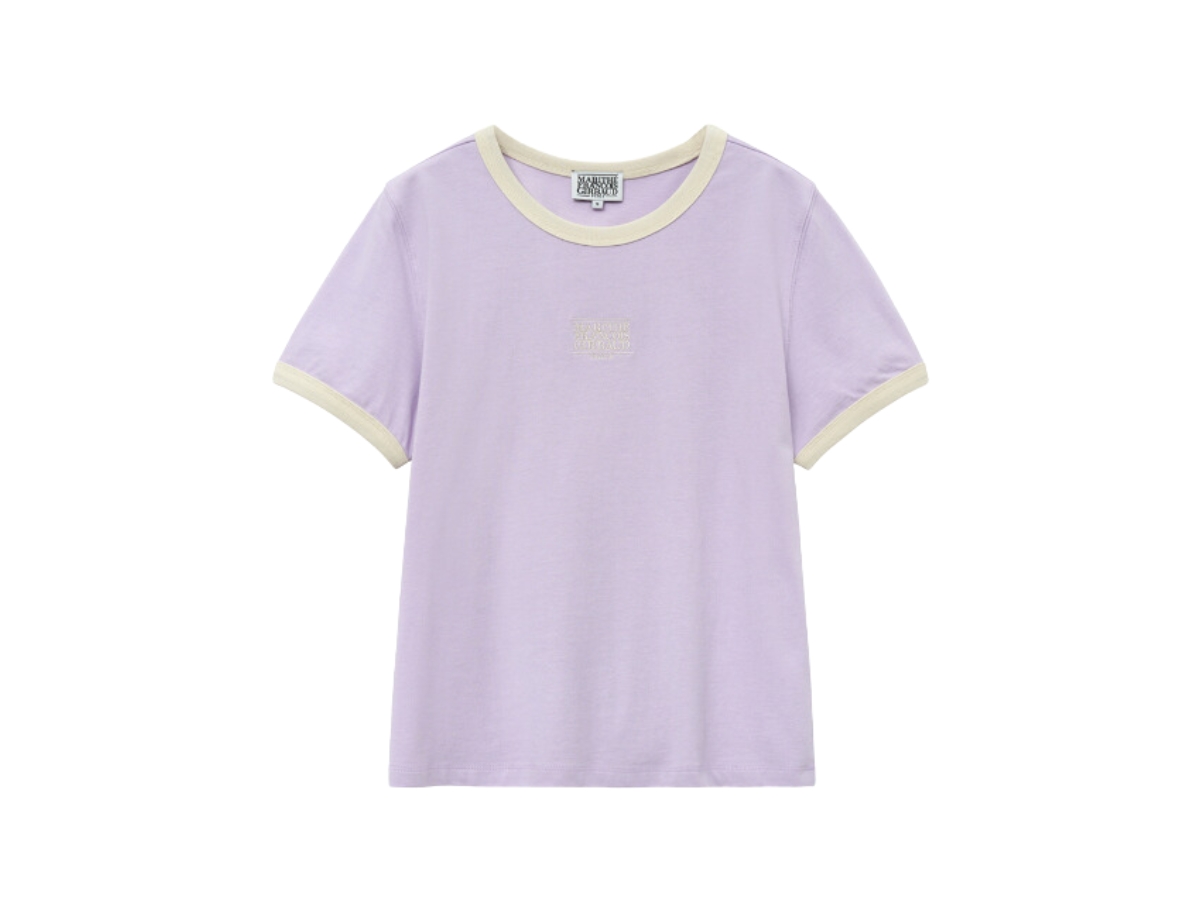 Marithe Francois Girbaud W Classic Logo Ringer Tee Light Purple