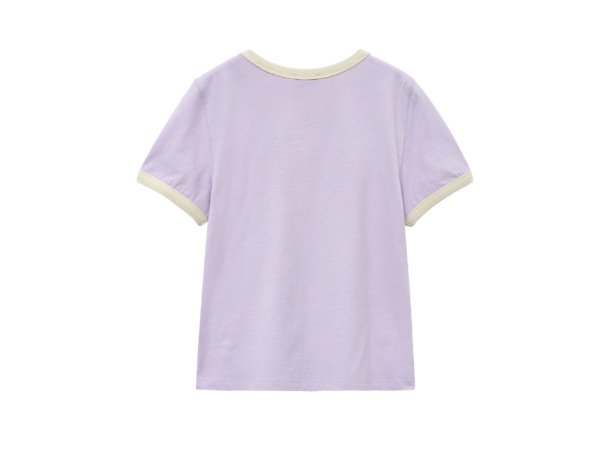 Marithe Francois Girbaud W Classic Logo Ringer Tee Light Purple