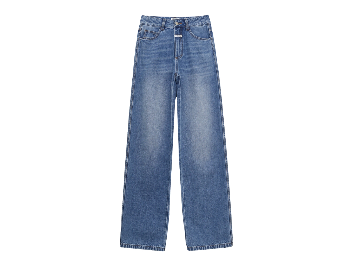 Marithe Francois Girbaud W High Straight Denim Pants Blue