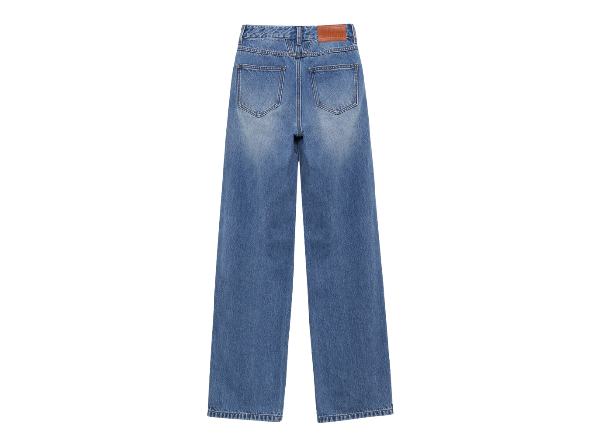 Marithe Francois Girbaud W High Straight Denim Pants Blue