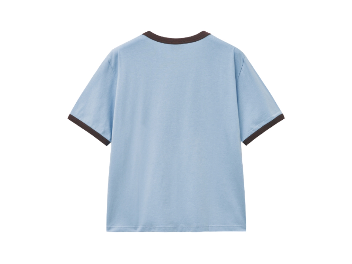 Marithe Francois Girbaud W Vintage Baseball Ringer Tee Sky Blue