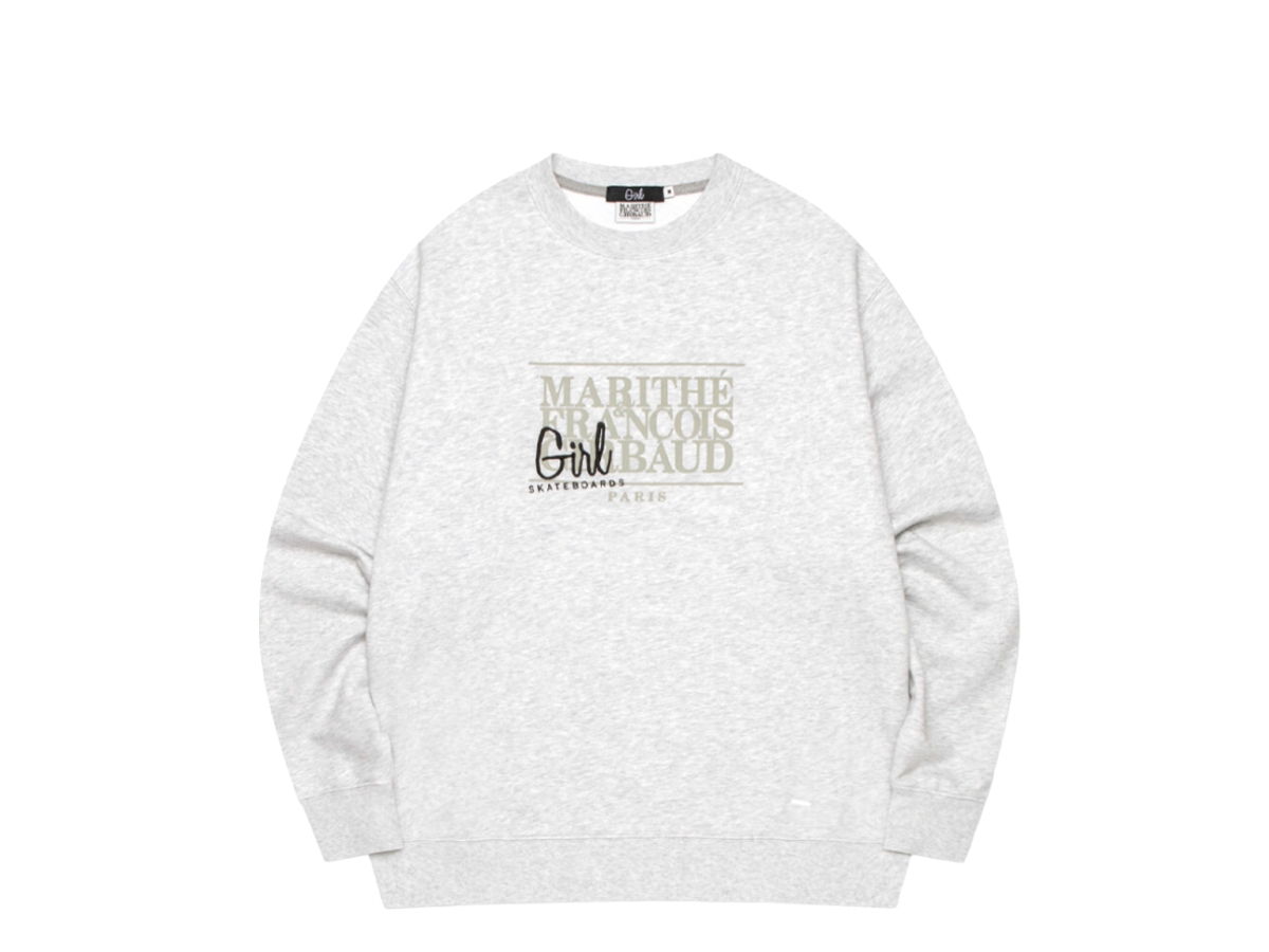 ★MARITHE★CLASSIC LOGO SWEATSHIRT Marithe Francois Girbaud Classic Logo Crop Sweatshirt Ivory (W)