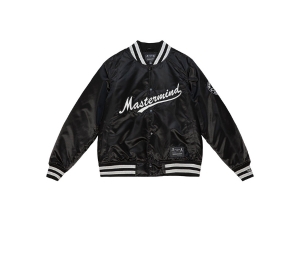 Buy Mastermind World X Mitchell & Ness Satin Jacket Black at Sasom – Authentic and Ready to Ship