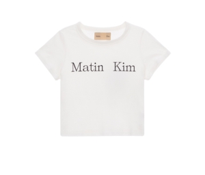 Matin Kim Logo Silket Crop Top White