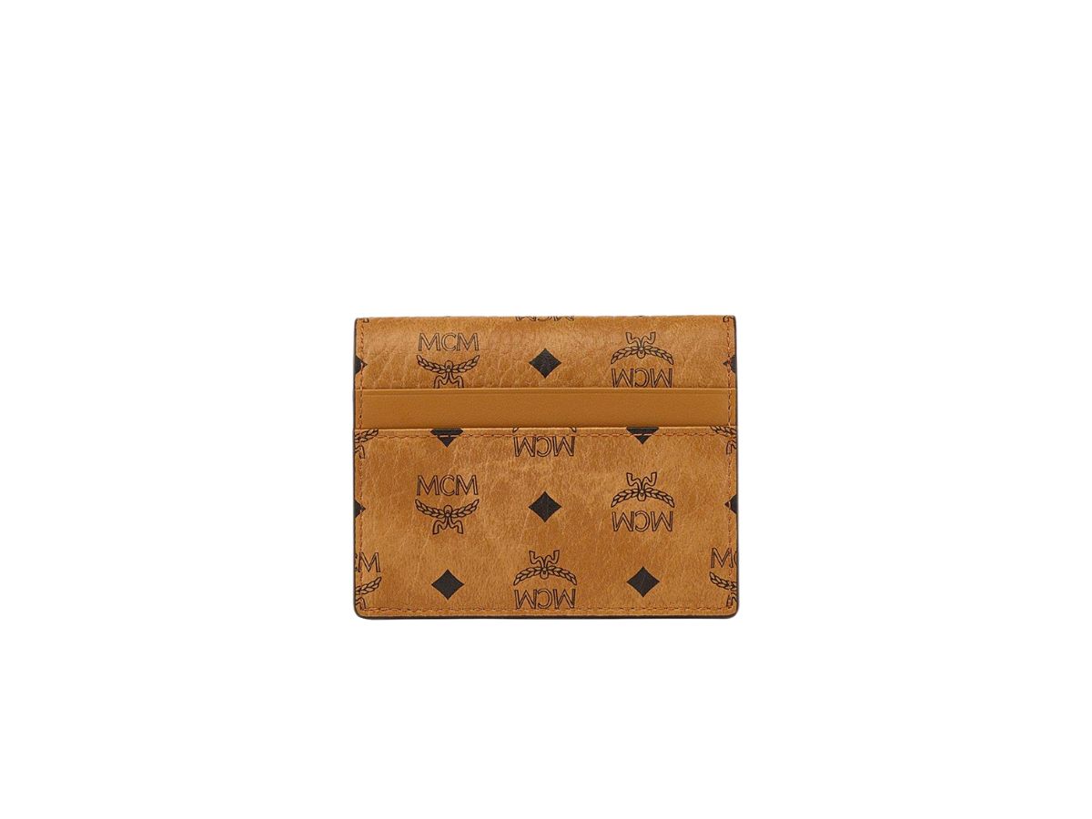 MCM Aren Snap Wallet With Coin Pocket In Visetos Cognac