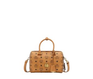 Buy MCM Small Boston Bag In Visetos Original Cognac at Sasom – Authentic and Ready to Ship