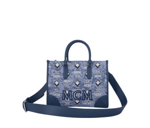 Buy MCM Vintage Monogram Jacquard Tote Bag Blue at Sasom – Authentic and Ready to Ship