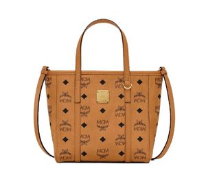 MCM Toni Shopper Mini Visetos Cognac