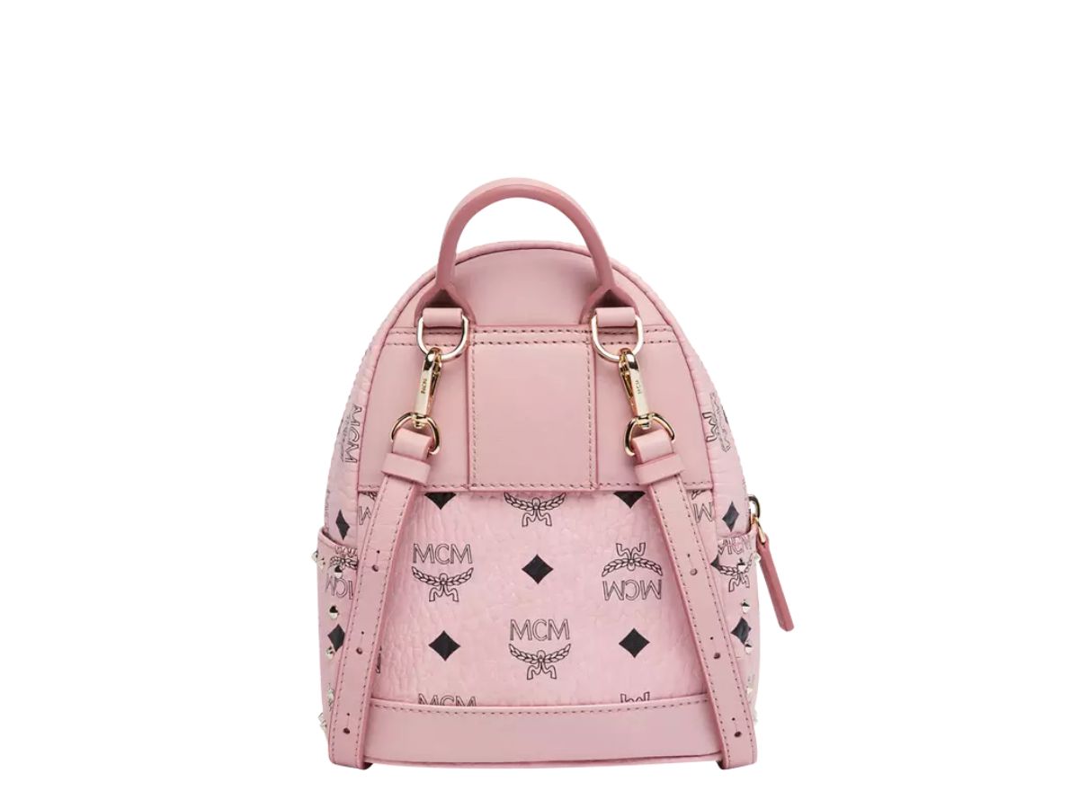 SASOM bags MCM X Mini Stark Bebe Boo Backpack In Studded Outline Visetos Soft Pink Check the latest price now